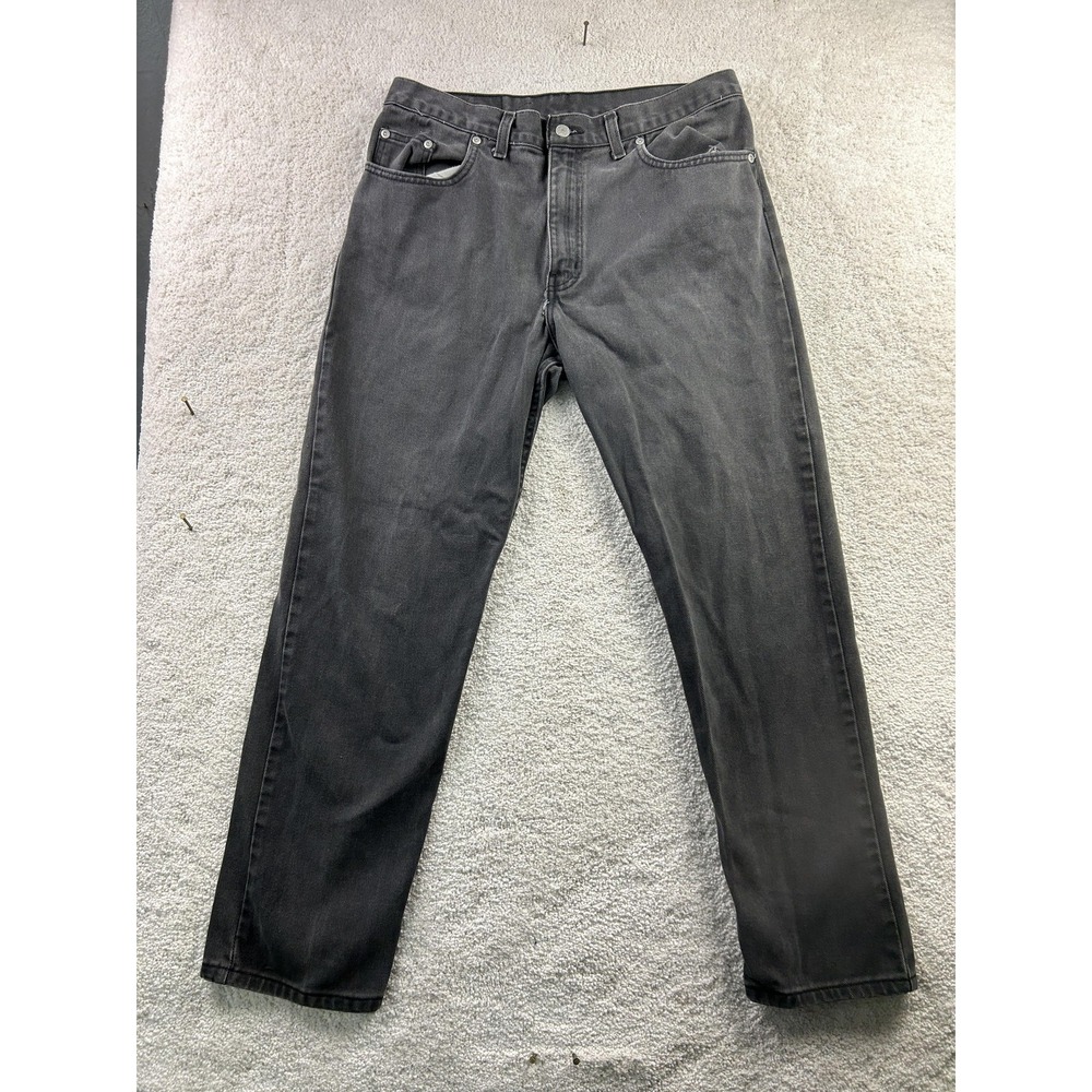 Faded Glory Jeans Mens 33x30 Black Gray Straight Leg Denim Zip Fly Five‎ Pocket
